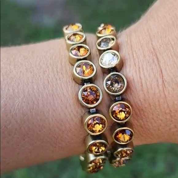 Touchstone Crystal ice bracelet FALLEN LEAVES rich and perfect for fall BNIB - Picture 2 of 2